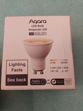 Aqara Dimmable Smart Bulb, GU10 LED White Thread/Zigbee, Apple Alexa Google